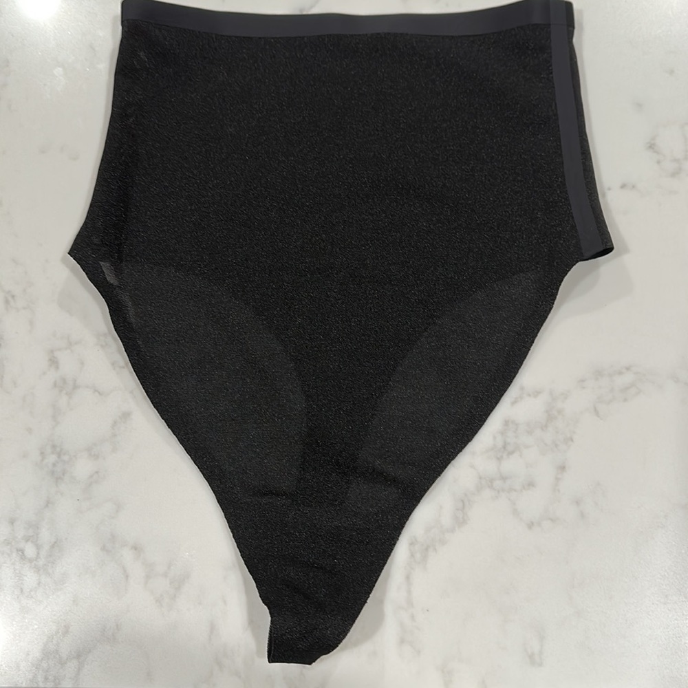 NEW! SKIMS SHEER SCULPT HIGH-WAISTED THONG BLACK SIZE XL - Picture 6 of 7